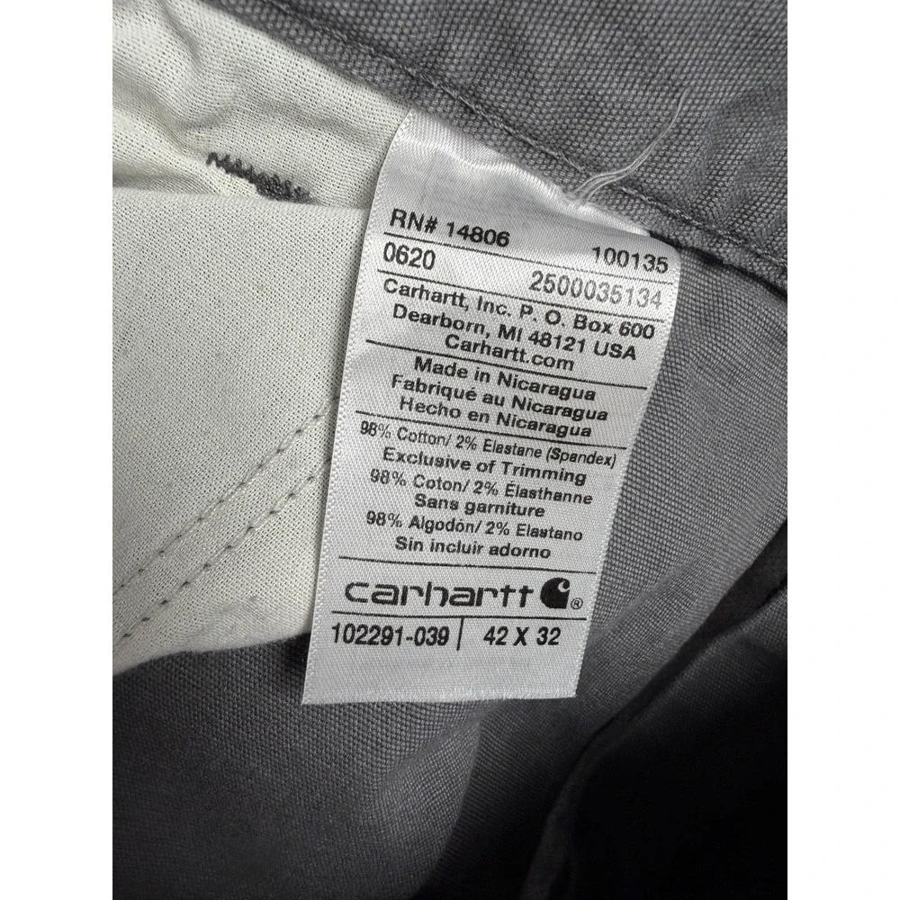 Carhartt Rugged Flex Relaxed Fit Duck Utility Gray‎ Work Pants Men's 42x32
